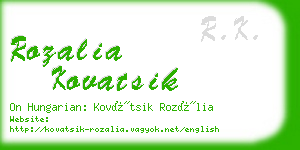 rozalia kovatsik business card